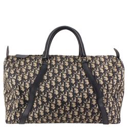 Dior Black Signature Canvas Trotter Boston Bag