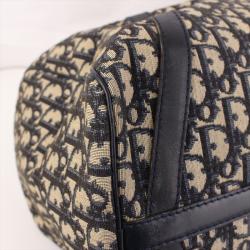 Dior Black Signature Canvas Trotter Boston Bag