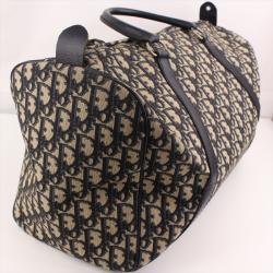 Dior Black Signature Canvas Trotter Boston Bag