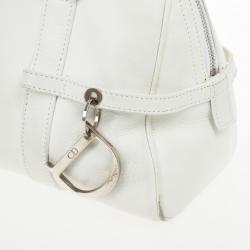 Pre Owned حقيبة ديور صغيرة جلد بيضاء