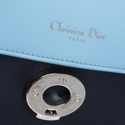 Pre Owned Dior Navy Blue Leather Small Be Dior Flap Top Handle Bag