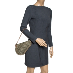 Pre Owned Dior Khaki Green Oblique Canvas Vintage Saddle Bag 