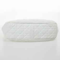 مملوكة مسبقًا Christian Dior White Quilted Leather Cannage Medium Lady Dior Hobo Bag