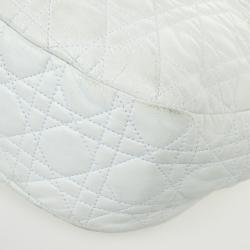 مملوكة مسبقًا Christian Dior White Quilted Leather Cannage Medium Lady Dior Hobo Bag