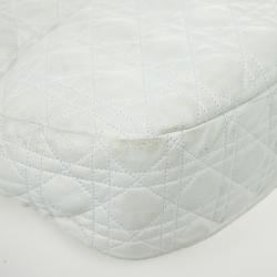 مملوكة مسبقًا Christian Dior White Quilted Leather Cannage Medium Lady Dior Hobo Bag