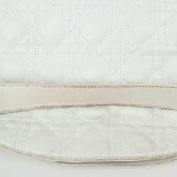 مملوكة مسبقًا Christian Dior White Quilted Leather Cannage Medium Lady Dior Hobo Bag