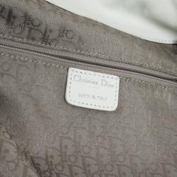 مملوكة مسبقًا Christian Dior White Quilted Leather Cannage Medium Lady Dior Hobo Bag