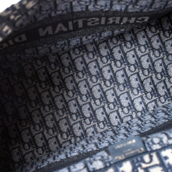 مملوكة مسبقًا حقيبة يد ديور توال دو جوي بوك كانفاس مطرزة زرقاء/ بيج