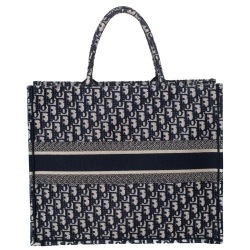 مملوكة مسبقًا حقيبة يد ديور توال دو جوي بوك كانفاس مطرزة زرقاء/ بيج