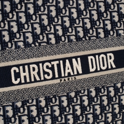 مملوكة مسبقًا حقيبة يد ديور توال دو جوي بوك كانفاس مطرزة زرقاء/ بيج