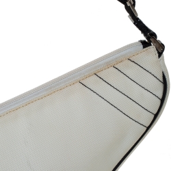 Pre Owned Dior White/Black Nylon and Mesh Saddle Bag