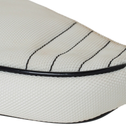 Pre Owned Dior White/Black Nylon and Mesh Saddle Bag