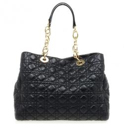 مملوكة مسبقًا Christian Dior Black Cannage Soft Large Shopping Tote