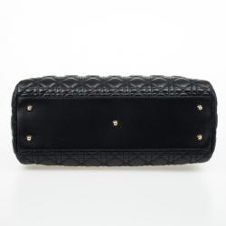 مملوكة مسبقًا Christian Dior Black Cannage Soft Large Shopping Tote