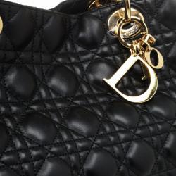 مملوكة مسبقًا Christian Dior Black Cannage Soft Large Shopping Tote