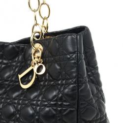 مملوكة مسبقًا Christian Dior Black Cannage Soft Large Shopping Tote
