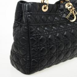 مملوكة مسبقًا Christian Dior Black Cannage Soft Large Shopping Tote