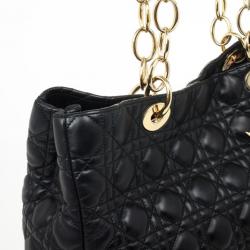 مملوكة مسبقًا Christian Dior Black Cannage Soft Large Shopping Tote