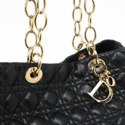مملوكة مسبقًا Christian Dior Black Cannage Soft Large Shopping Tote