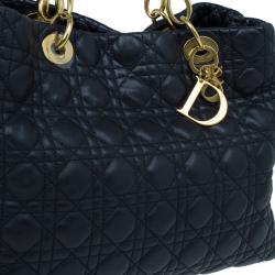 مملوكة مسبقًا Dior Black Lambskin Soft Lady Dior Tote