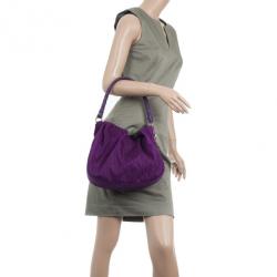 Pre Owned Christian Dior Purple Diorissimo Canvas Lovely Hobo