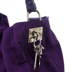 Pre Owned Christian Dior Purple Diorissimo Canvas Lovely Hobo