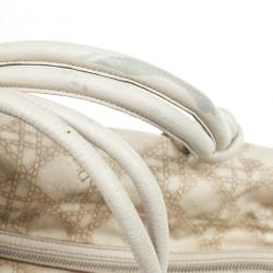 مملوكة مسبقًا Dior Cream Cherie Cannage Printed Canvas Zip Bag