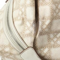 مملوكة مسبقًا Dior Cream Cherie Cannage Printed Canvas Zip Bag