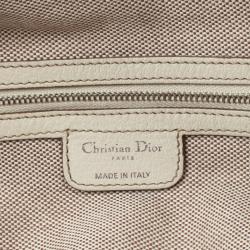 مملوكة مسبقًا Dior Cream Cherie Cannage Printed Canvas Zip Bag