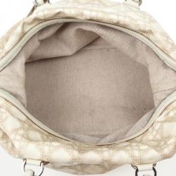 مملوكة مسبقًا Dior Cream Cherie Cannage Printed Canvas Zip Bag