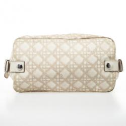 مملوكة مسبقًا Dior Cream Cherie Cannage Printed Canvas Zip Bag
