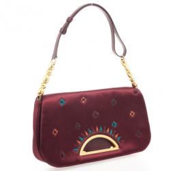 Pre Owned Dior Pink Sateen 'Maris Pearl' Embroidered Shoulder bag