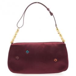 Pre Owned Dior Pink Sateen 'Maris Pearl' Embroidered Shoulder bag