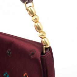 Pre Owned Dior Pink Sateen 'Maris Pearl' Embroidered Shoulder bag