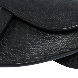 Pre Owned Dior Black Leather Saddle Belt Bag