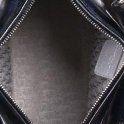 مملوكة مسبقًا Christian Dior Navy Blue Lady Dior Medium Patent Bag