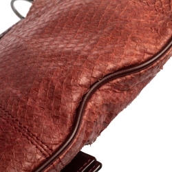 مملوكة مسبقًا Dior Burgundy Python and Leather Vintage Shoulder Bag