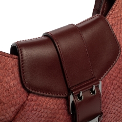 مملوكة مسبقًا Dior Burgundy Python and Leather Vintage Shoulder Bag