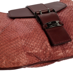 مملوكة مسبقًا Dior Burgundy Python and Leather Vintage Shoulder Bag