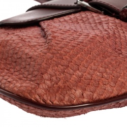 مملوكة مسبقًا Dior Burgundy Python and Leather Vintage Shoulder Bag