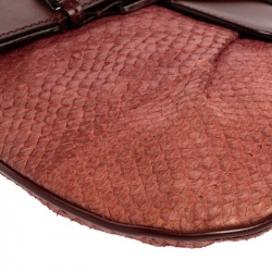 مملوكة مسبقًا Dior Burgundy Python and Leather Vintage Shoulder Bag