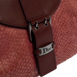 مملوكة مسبقًا Dior Burgundy Python and Leather Vintage Shoulder Bag
