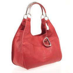 Pre Owned Christian Dior Red Leather Medium 61 Hobo