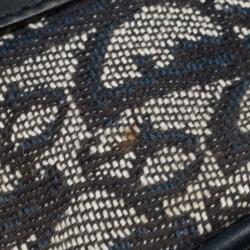 Pre Owned Christian Dior Navy Monogram Small Boston Bag