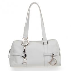 مملوكة مسبقًا Dior White Leather Cannage Small Satchel