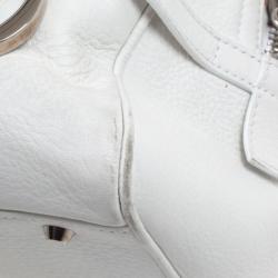 مملوكة مسبقًا Dior White Leather Cannage Small Satchel