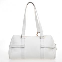 مملوكة مسبقًا Dior White Leather Cannage Small Satchel