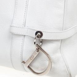 مملوكة مسبقًا Dior White Leather Cannage Small Satchel