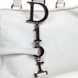 مملوكة مسبقًا Dior White Leather Cannage Small Satchel