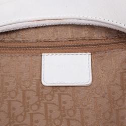 Pre Owned Christian Dior White Street Chic Hobo Handbag